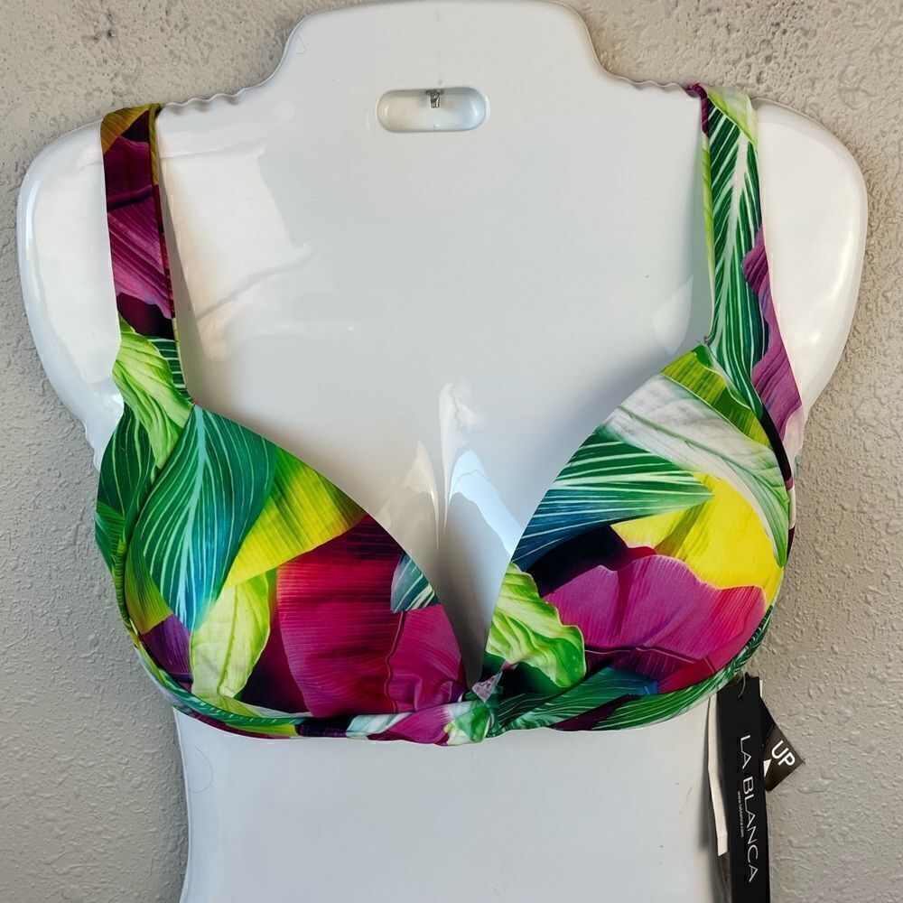 NWT La Blanca Tropical Bikini Top Size 14
